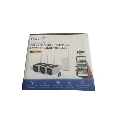 Swann MaxRanger4K Solar-Powered 3-pack Camera Security System White - Image 1 of 2