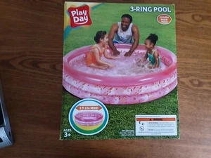 Juego Día 3 Anillo Inflable Juego Niños Piscina Rosa con Unicornios - Imagen 1 de 3