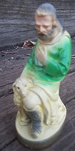 Vtg 1940-50s Fontanini Nativity kneeling SHEPHERD green/cream color 5" series - Picture 1 of 4