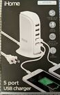 IHOME 5 PORT USB CHARGER plug wall charger up to 5 devices Phones Tablets NEW