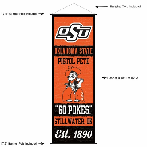 Oklahoma State University Cowboys Room Banner Poster Art Canvas Cover