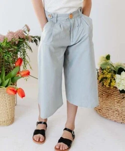 MSRP $25 Wren & James Slate Blue Mae Culottes Shorts Blue Size 4 - Picture 1 of 1