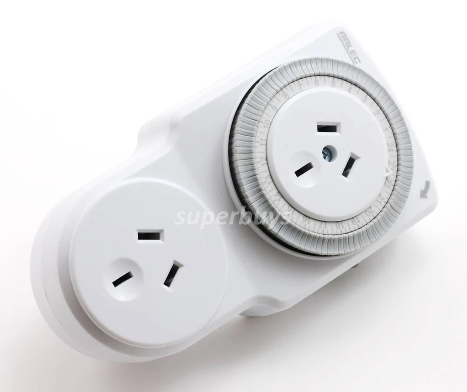 2 x Arlec Indoor Electrical Power Point 24 Hour Timer 15 min increments