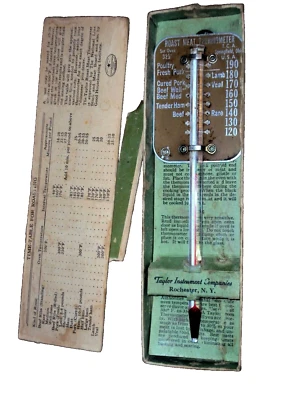Vintage Taylor Roast Meat and Poultry Thermometer Original Box 5936 - untested - Image 1 of 4