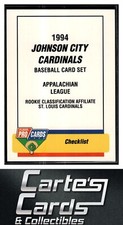 Checklist 1994 Fleer ProCards #NNO  Johnson City Cardinals