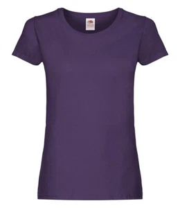 New Ladies Fruit of the Loom Original Lady Fit T Shirt. Purple L/14. T4148. - Picture 1 of 3