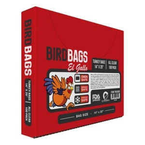 BirdBags 2 Gallonen EL Gallo Truthahnbeutel 14"" x 20"" (100er-Pack) GERUCHSFEST - Bild 1 von 2