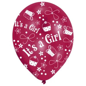 Tirador fiesta decoración de habitación - 6 uds globos rosa nacimiento niña - It's a girl - Imagen 1 de 3