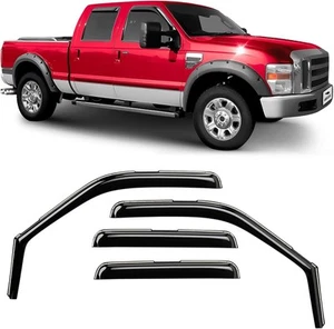 Voron Glass in-Channel Extra Durable Rain Guards for For F250 99-16, Black - Picture 1 of 8