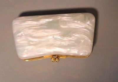 Bolso sin asas cosmético vintage con compartimento espejo de maquillaje años 50 disfraz de vestir  Foto 1 de 4