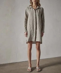 James Perse LA 100 % Leinen Hemdkleid mit Knopfleiste Damengröße 1/Small Costal HINWEIS - Bild 1 von 13