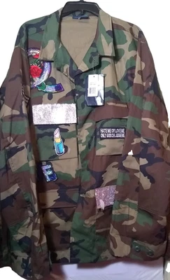 Chaqueta Propper Camuflaje Verde Botón Bolsillos Frontales Rojo Rosa Gráficos Talla XXL Foto 1 de 4