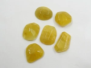 Heliodor Faceted Cabochon Lot 6Piece 24X13X6To22X17X6MM Approx Loose Stone - Picture 1 of 10