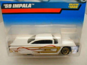 Hot Wheels 1999 #1000 white & gold 59 IMPALA Chevy Chevrolet 1959 low rider - Picture 1 of 1
