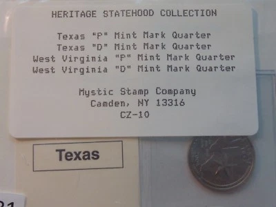 Statehood Quarter 2004 Set Texas W Virginia Iowa Nevada Arkansas Michigan Coins - Image 1 of 3