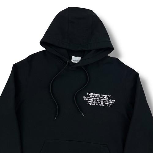 Felpa nera con cappuccio Burberry Location