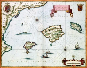 Reproduction carte ancienne - Les Baléares (Las islas baleares) 1635 - Foto 1 di 1