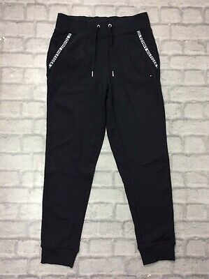 Tommy Hilfiger Ladies Uk S Black Tape Track Pants Joggers Activewear Rrp Â£75 • 45.22€