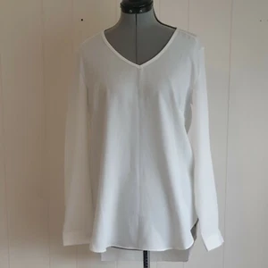 Maxim Women's Size L Long Sleeve White Top Blouse U07 - Picture 1 of 6