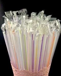 2250 pcs (1 case) Extra Wide Fat Boba Tea Drinking Straws INDIVIDUALLY WRAPPED - Picture 1 of 1