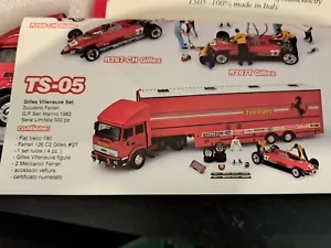 BRUMM TS05 1/43 GILLES VILLENEUVE SET IMOLA GP 1982 IVECO + FERRARI 126 LIMITED - Foto 1 di 10
