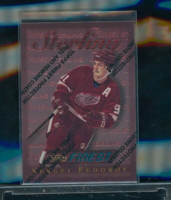🤩 1995-96 Topps Finest Sergei Fedorov #95 Detroit RED WINGS🏒 W/ PROTECTOR HOF - Image 1 of 2