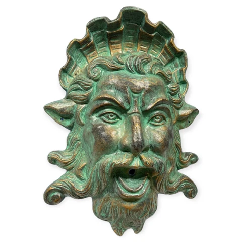 Vintage Cast Iron Neptune Architectural Water Fountain 13x17 Poseidon Garden Art Cover