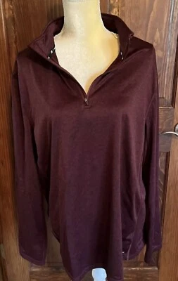 Tek Gear Dry Tek Men's Large Long Sleeve 1/4 Zip Performance Shirt Maroon Black - Изображение 1 из 4