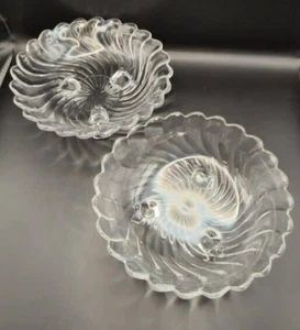 Fostoria Colony Clear Swirl Glass Footed Bon Bon 6 3/4" Wide 2" Tall Trinket - Picture 1 of 2