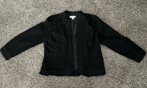 Christopher & Banks - Women’s Petite Large - Black Denim Jacket Blazer - Picture 1 of 7