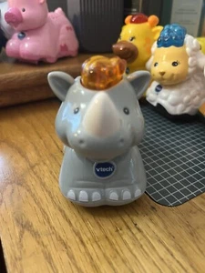 VTech Go! Go! Smart Wheels "RHINO" Zoo Animal Lights Sound Music WORKS ~ EUC! - Picture 1 of 3