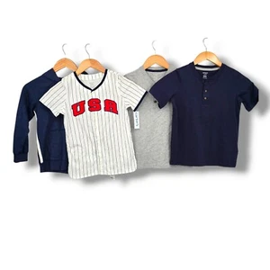 New Carter's Boys' 4-Piece T-Shirt Set USA Baseball Top Hoodie Size 7 - Picture 1 of 10