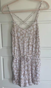 Pink Lily Women's Animal Print Strappy Romper Size Extra Small XS - Picture 1 of 7