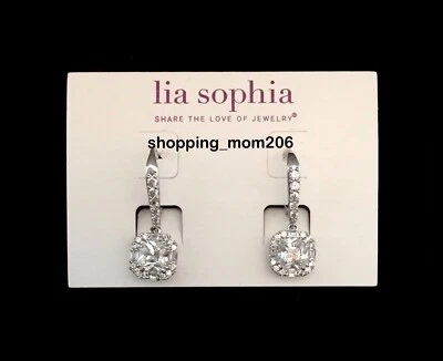 Lia Sophia «Stunner» серебристого тона с общим CZ wt. 2,8 карата Серьги с пирсингом - Изображение 1 из 3