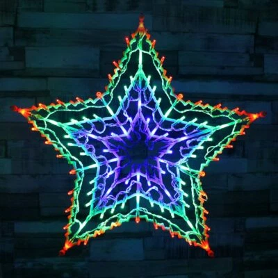 Neu 100 LED Mehrfarbig Weihnachtsstern Silhouette Fensterdekoration Leuchten - Bild 1 von 4