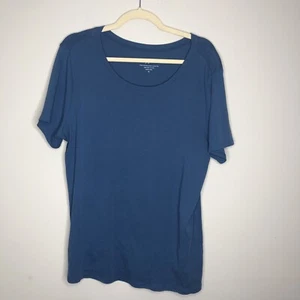 J Jill Shirt Damen Extra Large Blau Pima Baumwolle Kurzarm Freizeit Klassisch - Bild 1 von 6