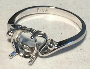 Solid Sterling Silver Ring Blanks - Cabochon & Facetted Stones  9x7mm  All Sizes - Picture 1 of 13