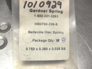 qty 8 - Gardner Spring MB075-028-S Belleville Disc Spring 0.750 x 0.380 x 0.028  - Picture 1 of 3