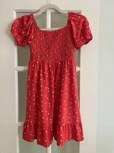 Nordstrom Ruffle Dress Girls Size M Medium 10 Red Flutter Dress Spring EUC - Picture 1 of 8