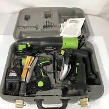 KAWASAKI 21.6V CORDLESS KIT W/ CIRCULAR SAW, LIGHT, RECIP SAW, DRILL, & CHARGER