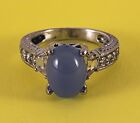 Light Blue & Clear Stone Sterling Silver Ring 6.0 Grams Size 8 Stamped 925