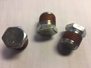 1/2-14 NPT Hex Head Pipe Plug Zinc Plated with 516 Vibra-Seal 100 Count - Picture 1 of 1