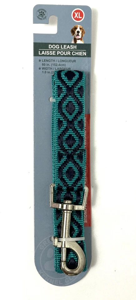 Dog Leash Turquoise and Black, Size XL 60" long x 1" wide. NEW WITH TAGS — 第 1/3 张图片
