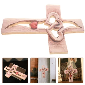 1PC Wooden Cross Ornament Cross Wooden Catholic Wall Decor Christian Hanging - Picture 1 of 12