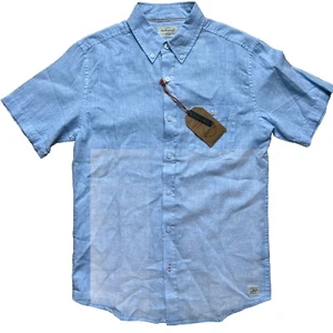 Weatherproof Men’s Small Linen Cotton Short Sleeve Button Shirt - Picture 1 of 3