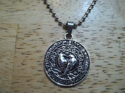 ODIN"S RAVENS HUGINN & MUNINN VIKING 项链 不锈钢链 — 第 1/2 张图片
