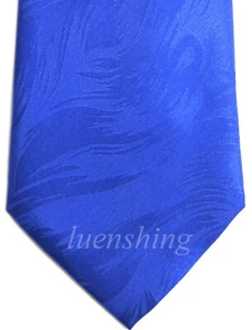 NEW Men's 100% Silk Neck Tie Only pattern formal wedding party Roya blue 02 - Picture 1 of 2