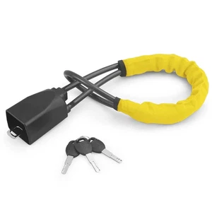 Car Steering Wheel Lock with Seat Belt Socket Steel Rope for Truck SUV Van RV wi - Picture 1 of 11