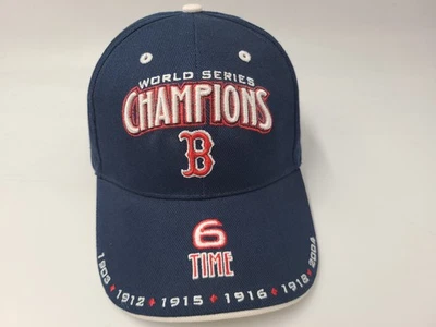 Vintage Boston Red Sox 6 Time World Series Champions TEI Adjustable Hat Cap MLB - Image 1 of 4