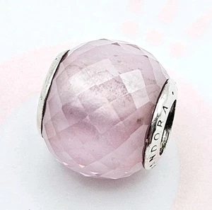 ● Original Pandora Charm mit Makel! "Petit Facetten Rosa" 791722 Rosa/Silber - Bild 1 von 4